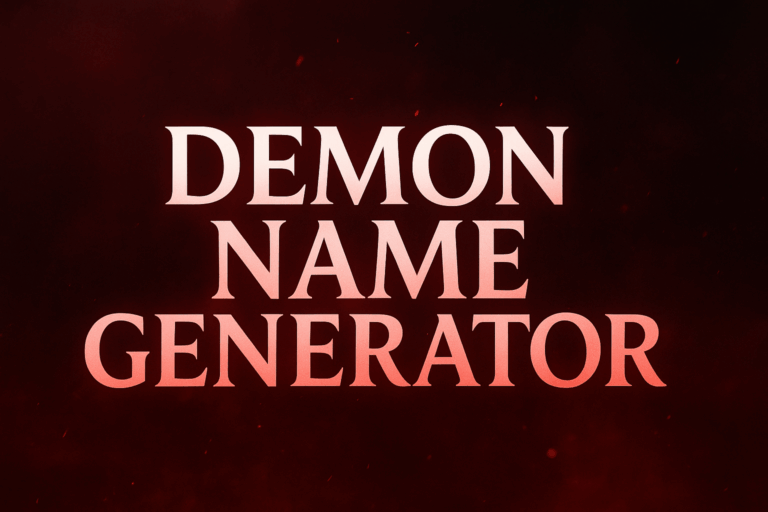 Use our Demon Name Generator to instantly create unique, dark, and powerful demon names.